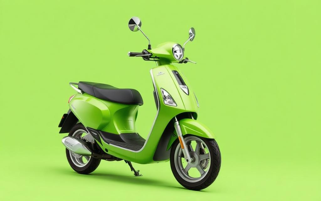 Green scooter available for rent
